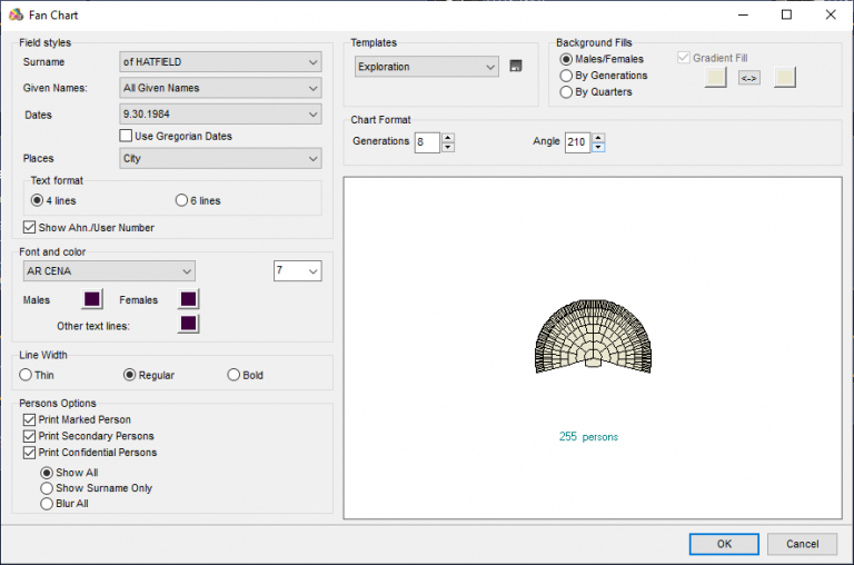 (Windows) Building Fan charts - Heredis Help Knowledgebase